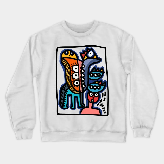 Cool Graffiti Monsters With Friends Crewneck Sweatshirt by signorino